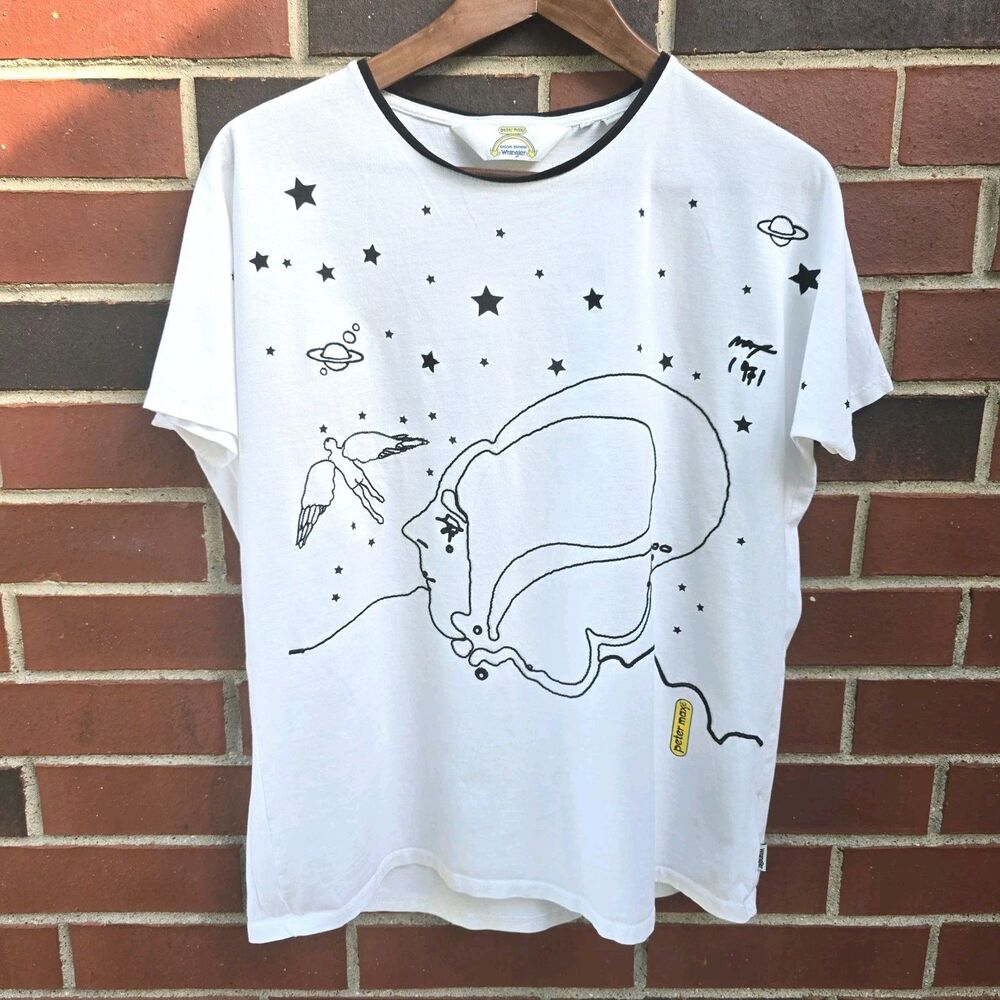 Wrangler x Peter Max Special Edition Womens Small Pullover Top Tee Cotton White